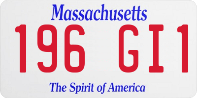 MA license plate 196GI1