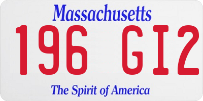 MA license plate 196GI2
