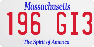 MA license plate 196GI3