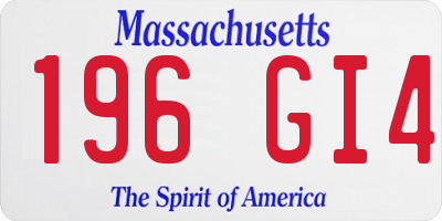 MA license plate 196GI4