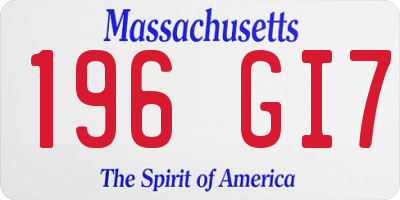 MA license plate 196GI7