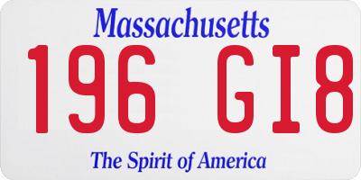 MA license plate 196GI8