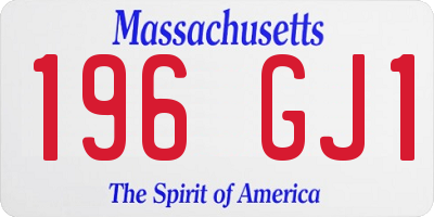 MA license plate 196GJ1