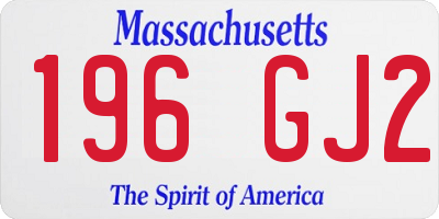 MA license plate 196GJ2