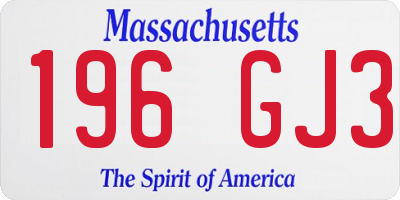 MA license plate 196GJ3