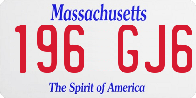 MA license plate 196GJ6