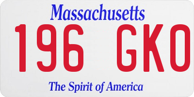 MA license plate 196GK0