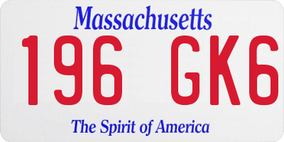 MA license plate 196GK6