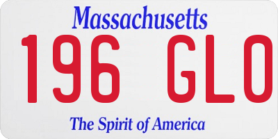 MA license plate 196GL0