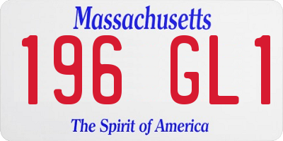 MA license plate 196GL1