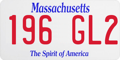 MA license plate 196GL2