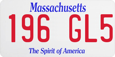 MA license plate 196GL5