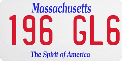 MA license plate 196GL6