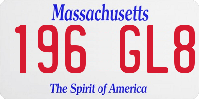 MA license plate 196GL8