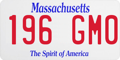 MA license plate 196GM0