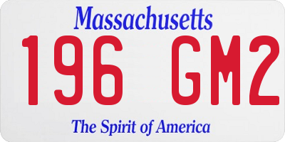 MA license plate 196GM2