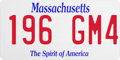MA license plate 196GM4