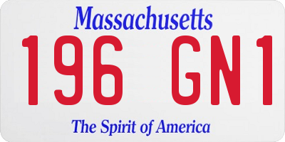MA license plate 196GN1