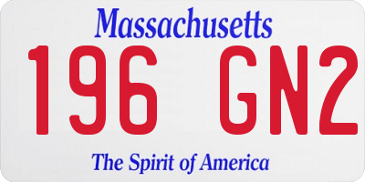 MA license plate 196GN2