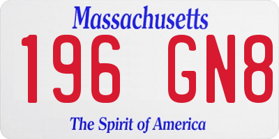 MA license plate 196GN8