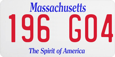 MA license plate 196GO4