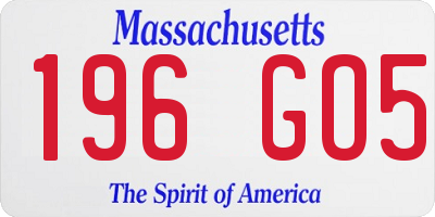 MA license plate 196GO5