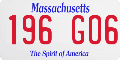 MA license plate 196GO6