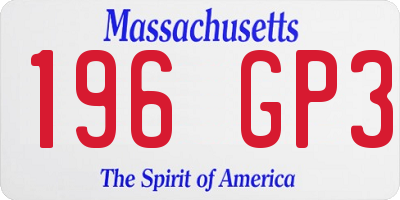 MA license plate 196GP3
