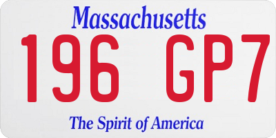 MA license plate 196GP7