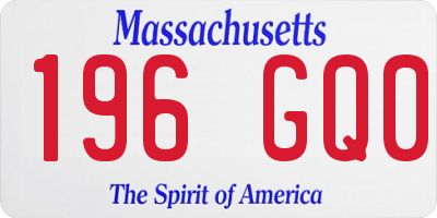 MA license plate 196GQ0