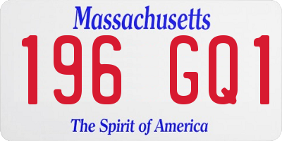 MA license plate 196GQ1