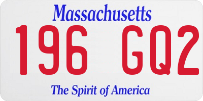 MA license plate 196GQ2