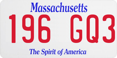 MA license plate 196GQ3