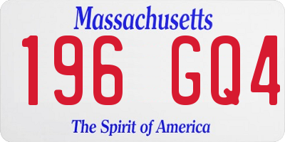 MA license plate 196GQ4