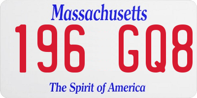 MA license plate 196GQ8