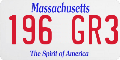 MA license plate 196GR3