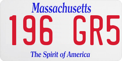 MA license plate 196GR5