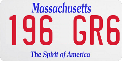 MA license plate 196GR6