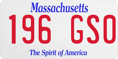 MA license plate 196GS0