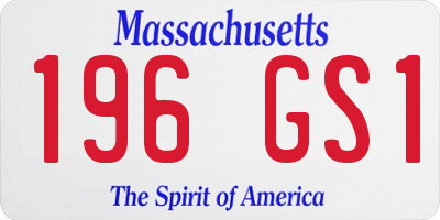 MA license plate 196GS1