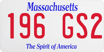 MA license plate 196GS2