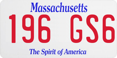 MA license plate 196GS6