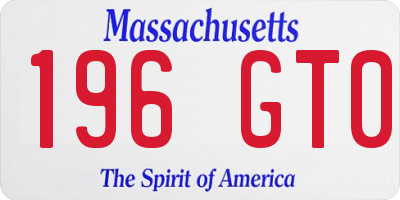 MA license plate 196GT0