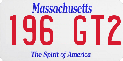 MA license plate 196GT2