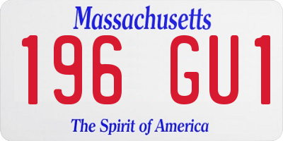 MA license plate 196GU1