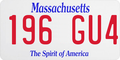 MA license plate 196GU4