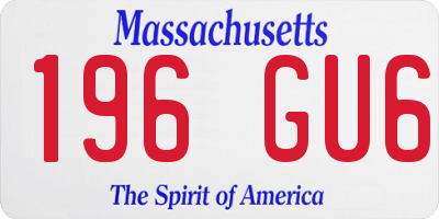 MA license plate 196GU6