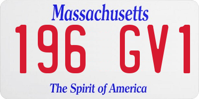 MA license plate 196GV1