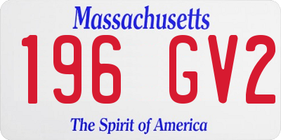 MA license plate 196GV2
