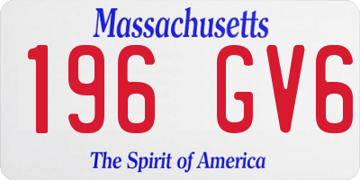 MA license plate 196GV6